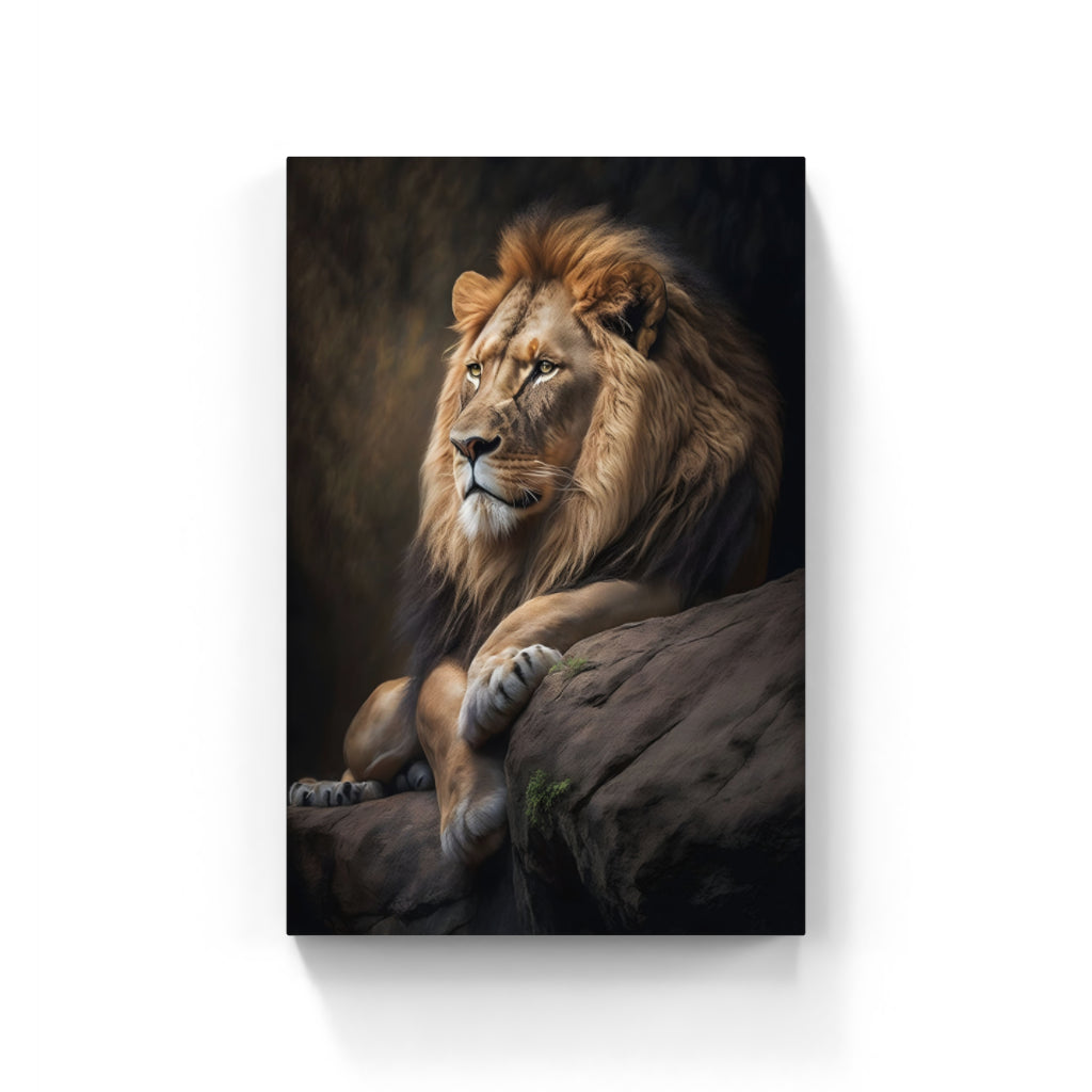 Shrine Guardian: Majestic Lion at Rest Wall Art