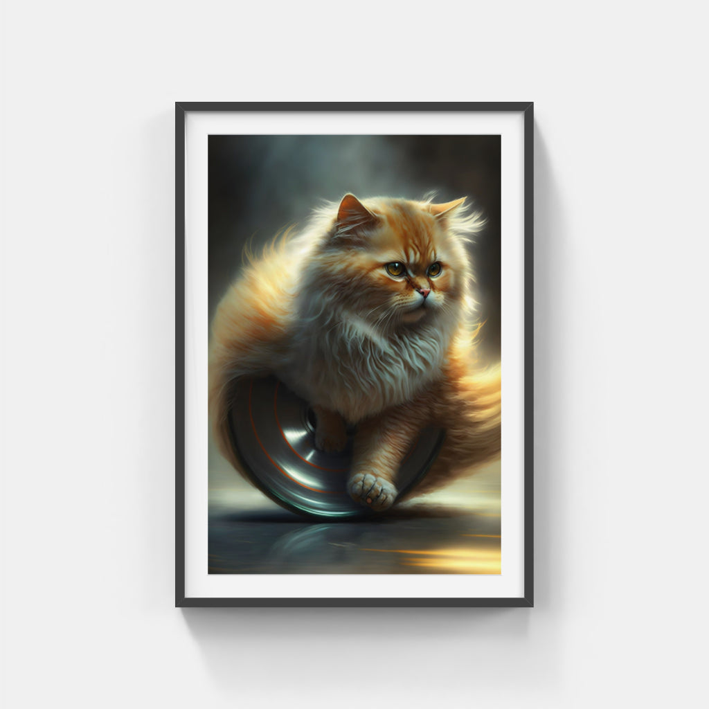 Feline Velocity: The Agile Cat in Motion Wall Art