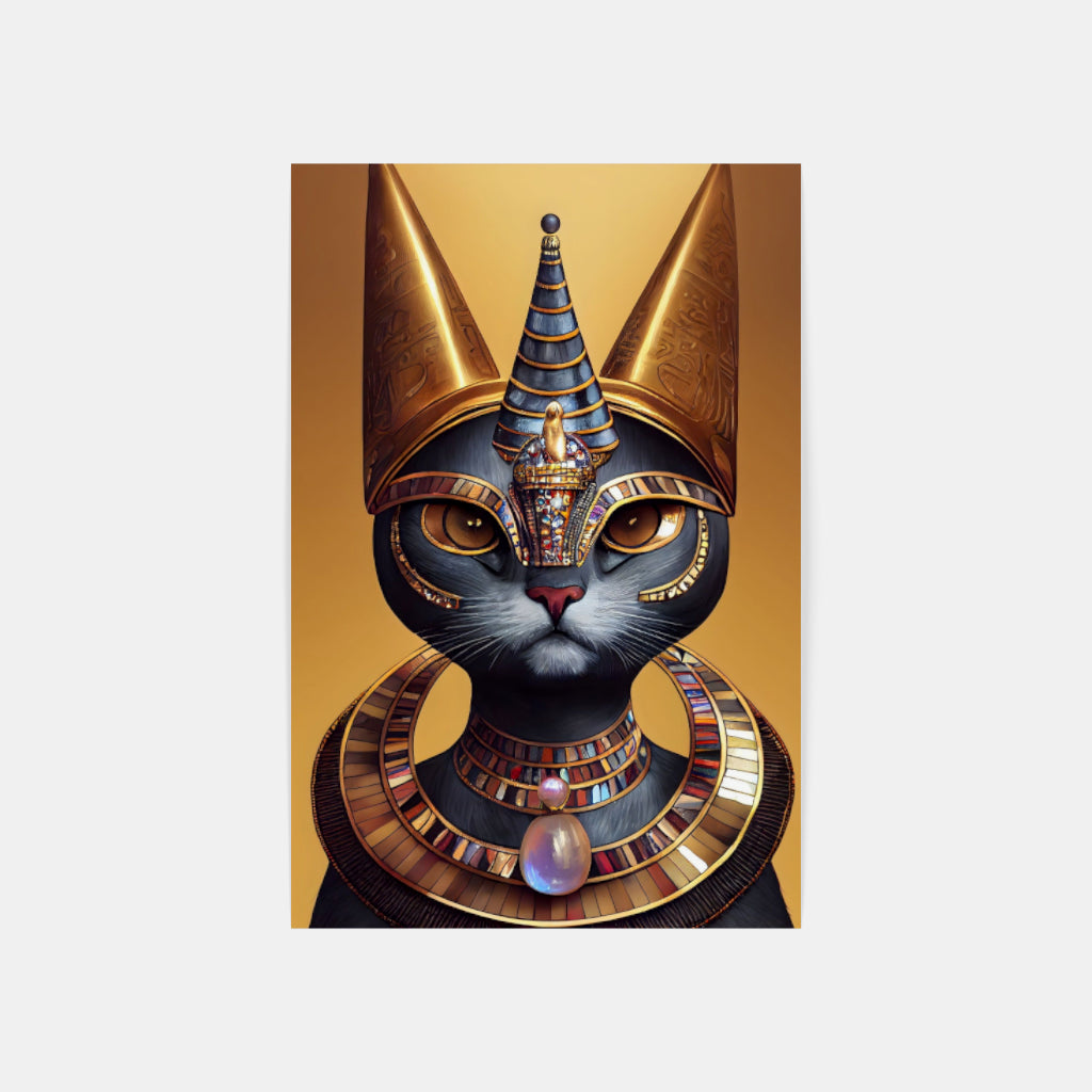 Pharaoh's Feline: Cat Portrait with a Royal Twist Wall Art