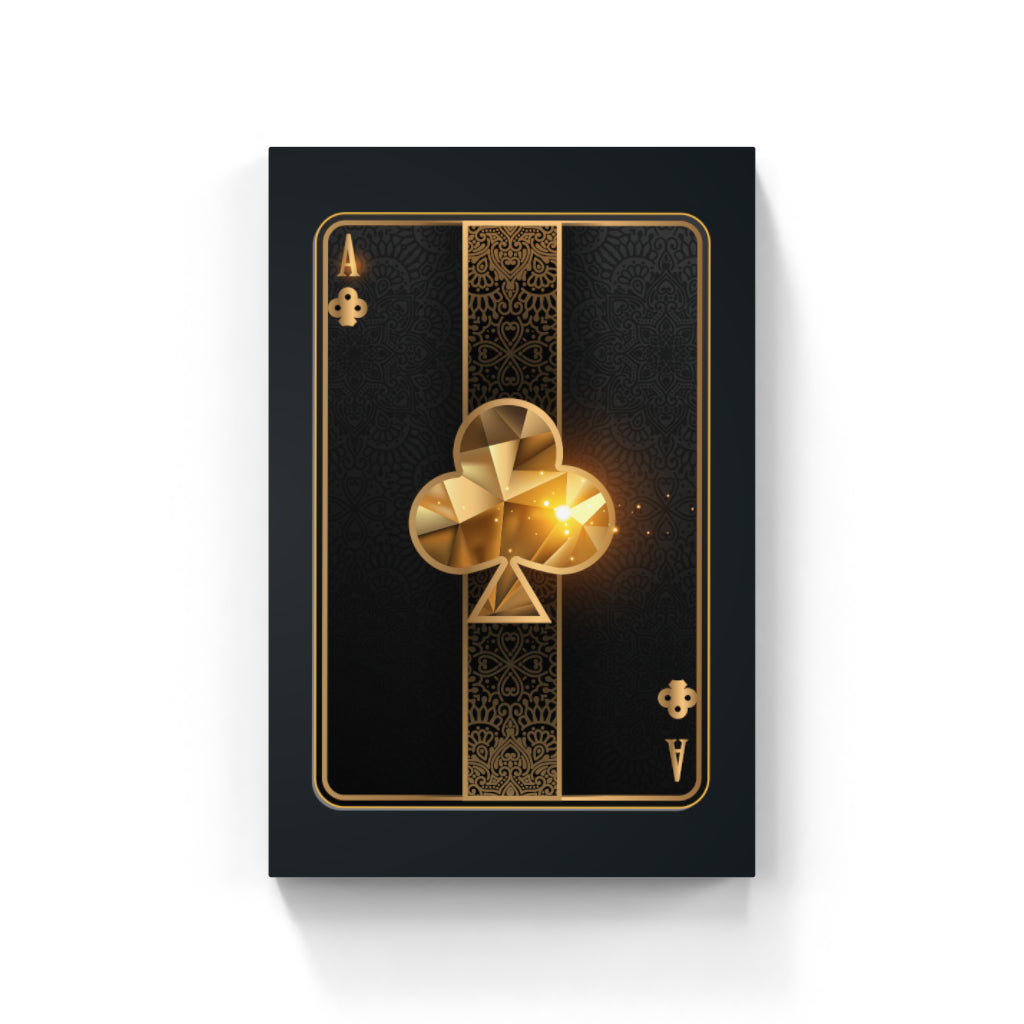 Ace of Clubs in Gold Wall Art Canvas Home Decor Prints Art Wall Pictures