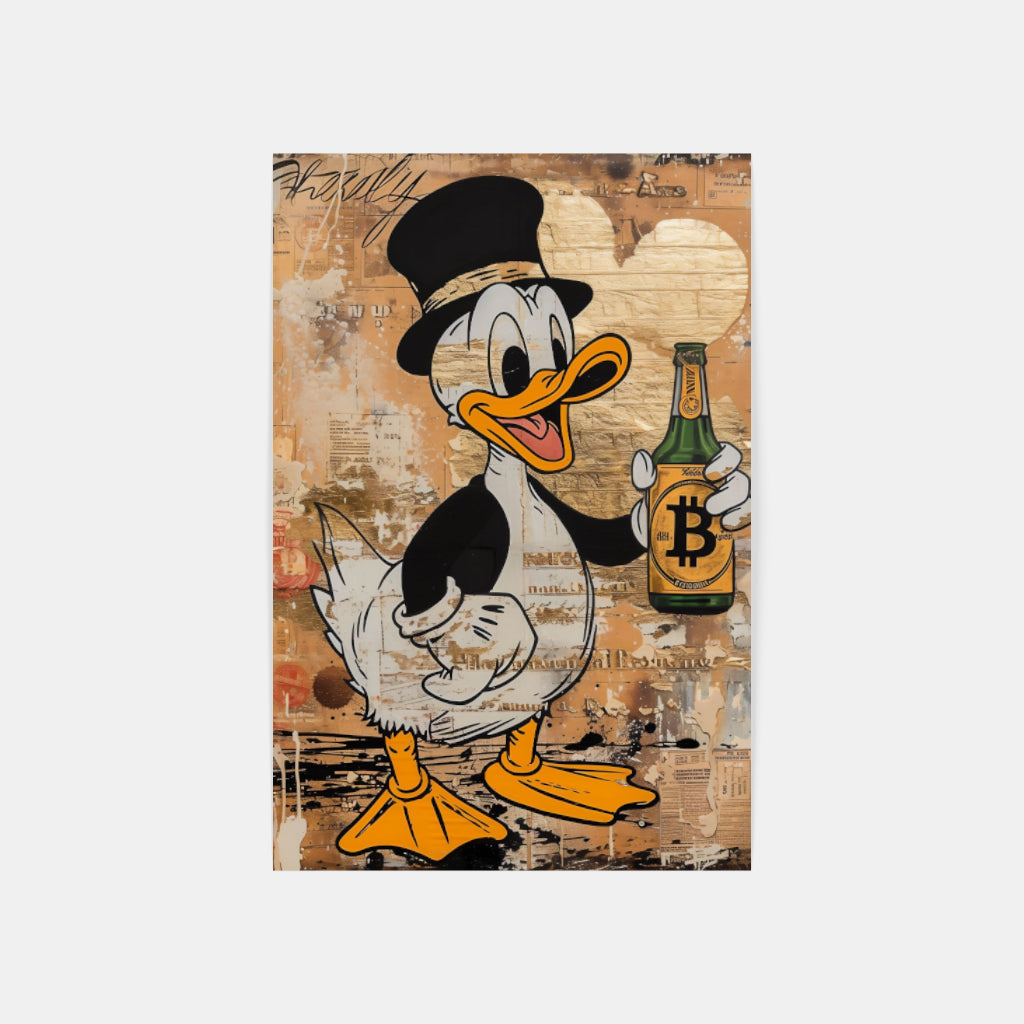 Rich Duck Bitcoin Wall Art Canvas,Home Decor Prints, Art Wall Pictures