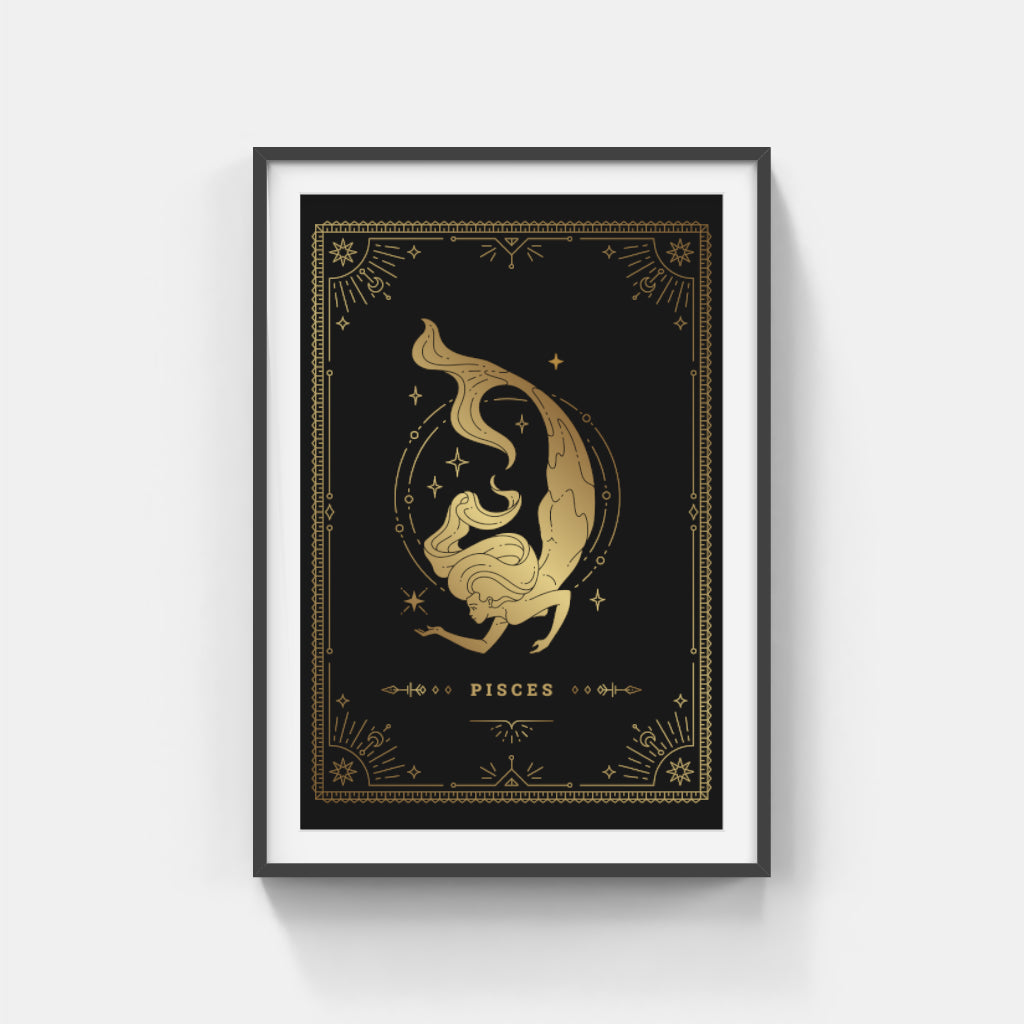 Golden Pisces: Dreamy Depths and Cosmic Flow Wall Art