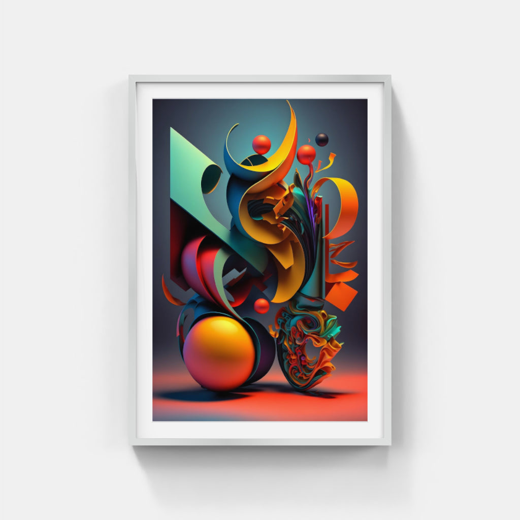 Abstract Colorful Geometries: A Fusion of Artistic Forms Wall Art