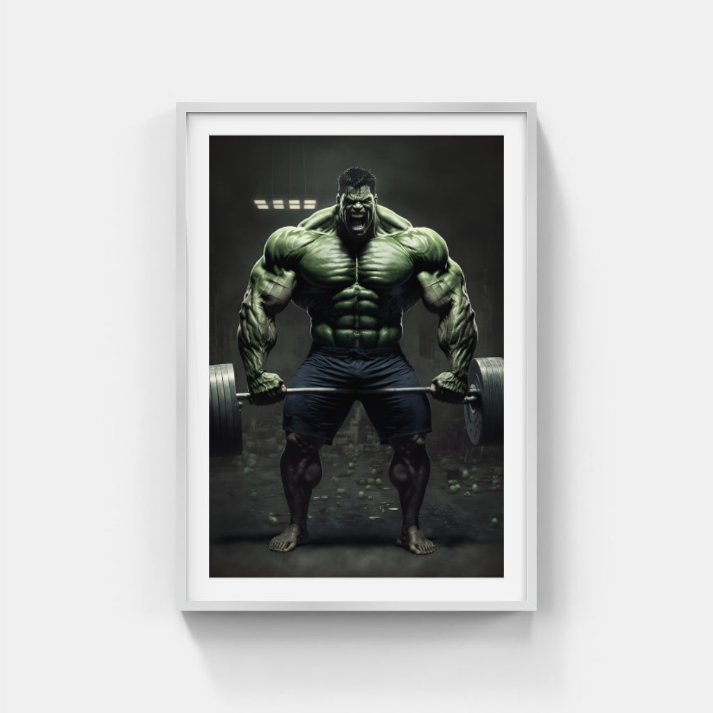 Smashing Gains: Hulk's Workout Session Wall Art