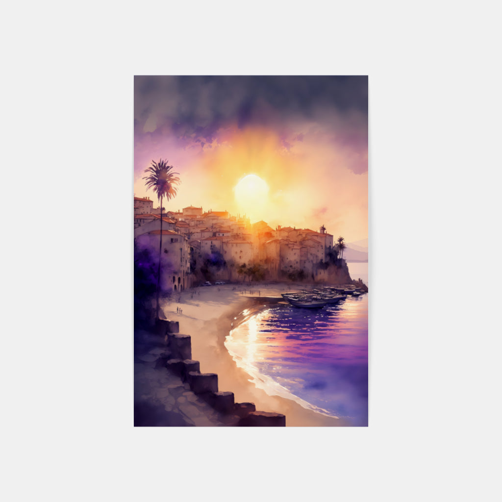 Beach City Sunset Wall Art Canvas Home Decor Prints Art Wall Pictures