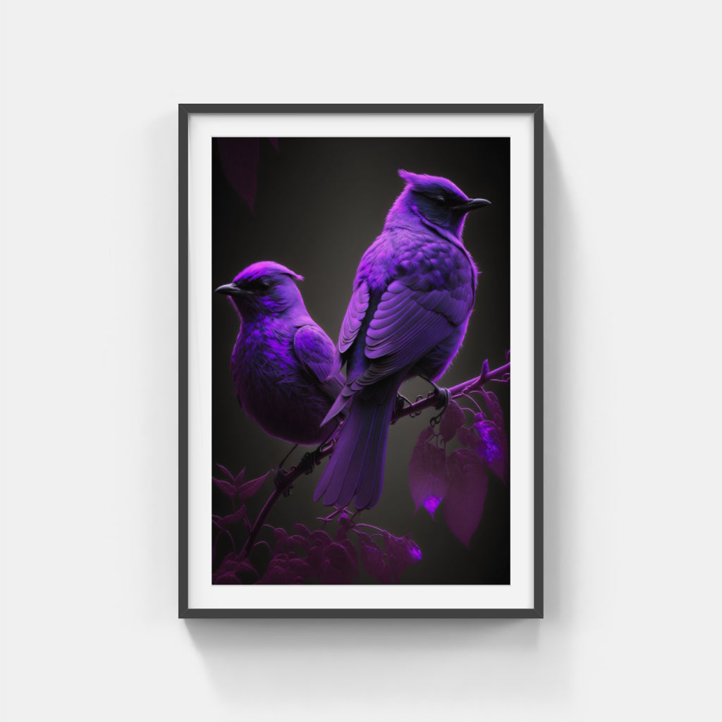 Violet Pair: Two Birds in Delicate Hues Wall Art