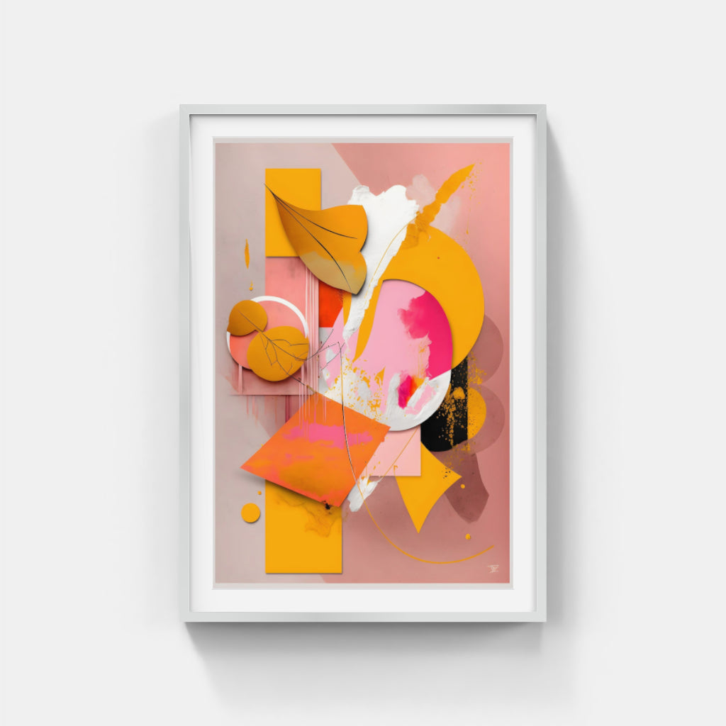 Pastel Perspectives: Abstract Geometries in Pink and Yellow Wall Art