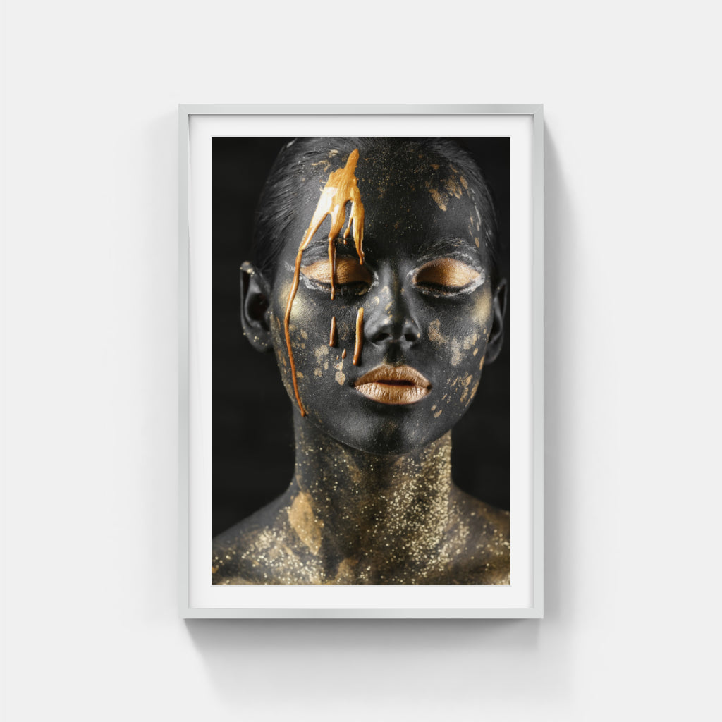 Golden Radiance: A Portrait in Luxe Wall Art