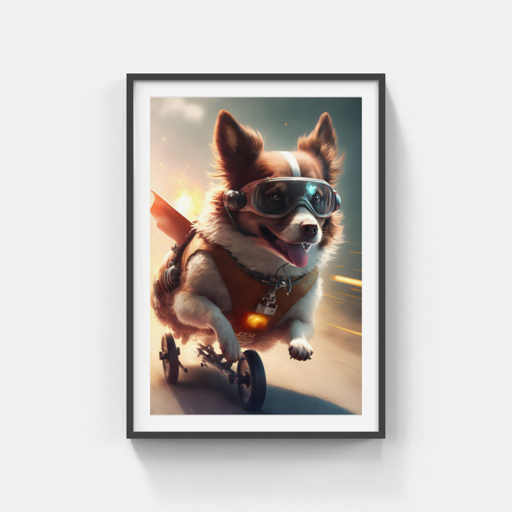 Canine Velocity: Dog in Motion Wall Art