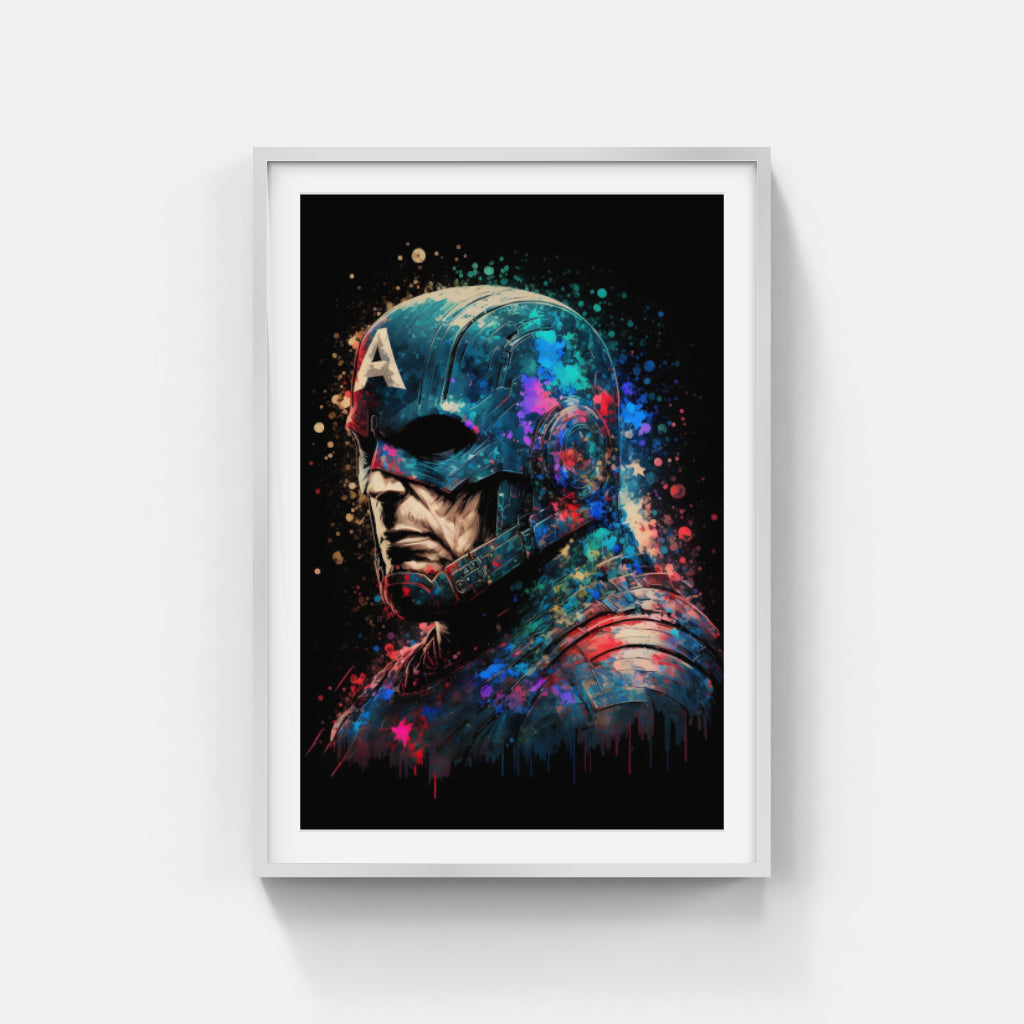 Captain America in Shadow: Defending in Darkness Wall Art