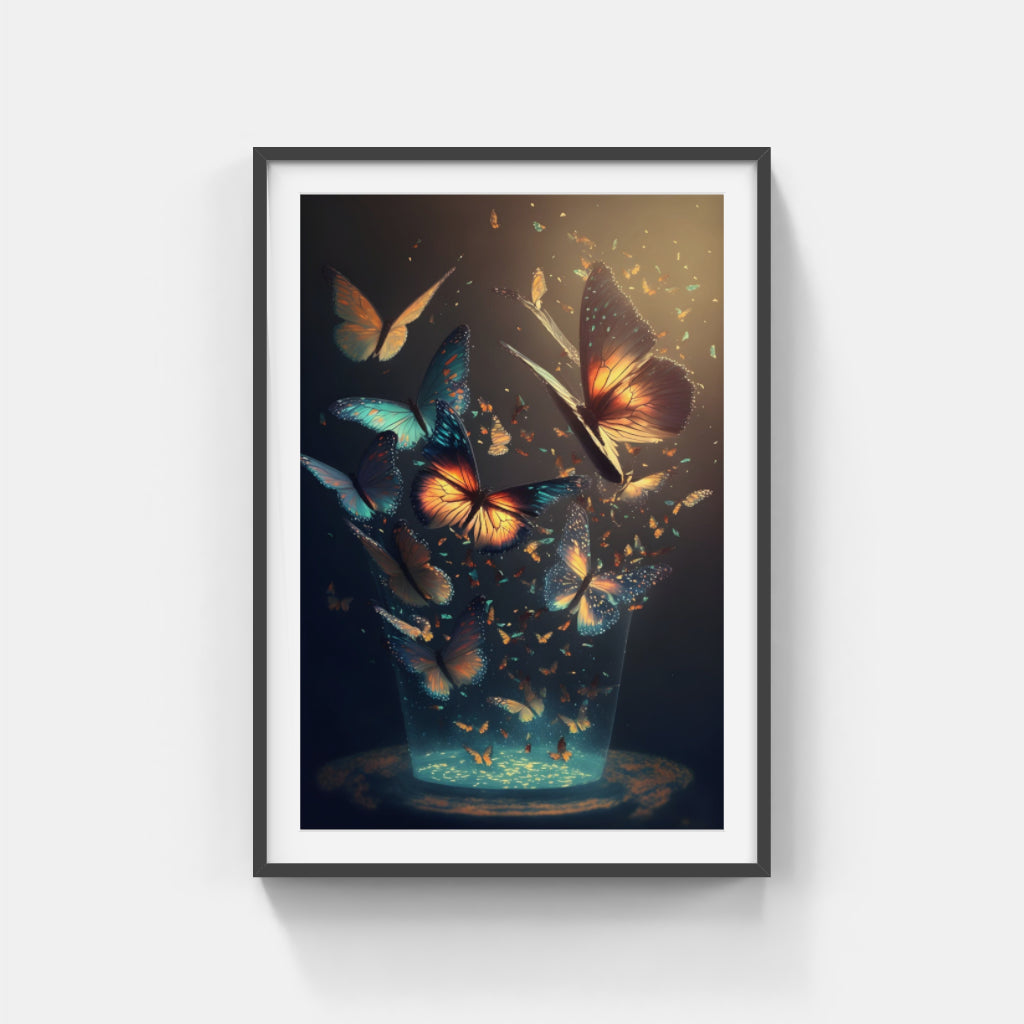 Fluttering Elegance: Butterflies Dancing in Light Wall Art