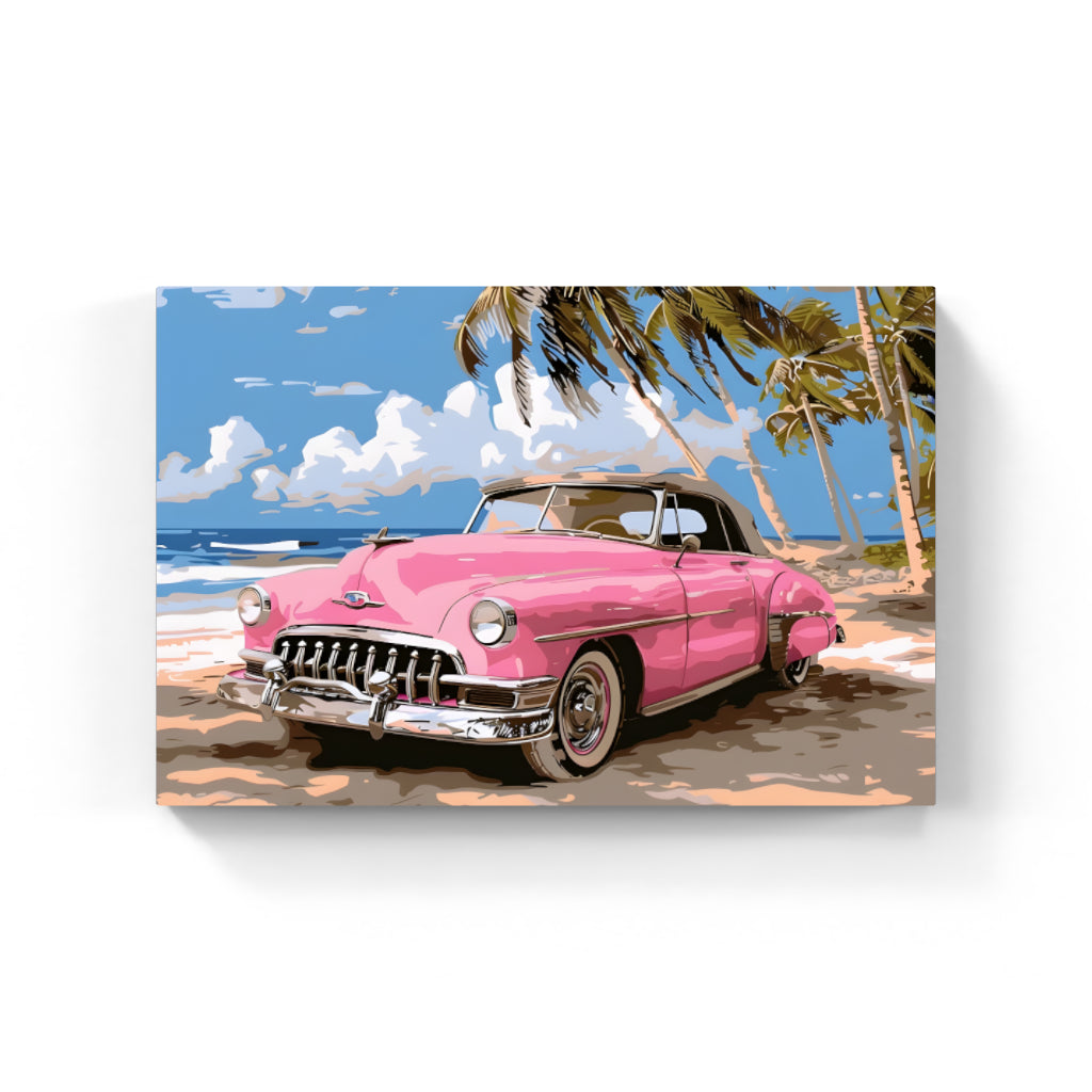 Pink Car Wall Art Canvas,Home Decor Prints, Art Wall Pictures