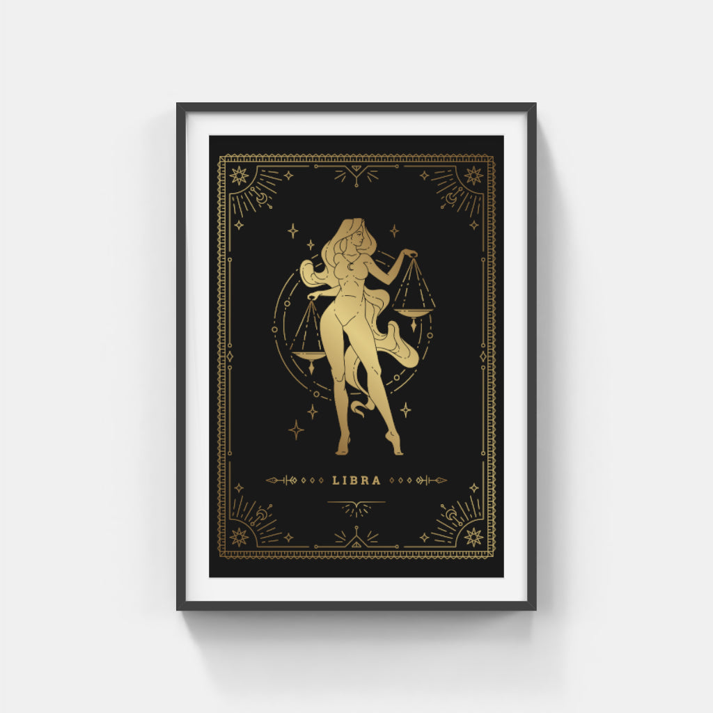 Golden Libra: Balance and Brilliance in Gold Wall Art