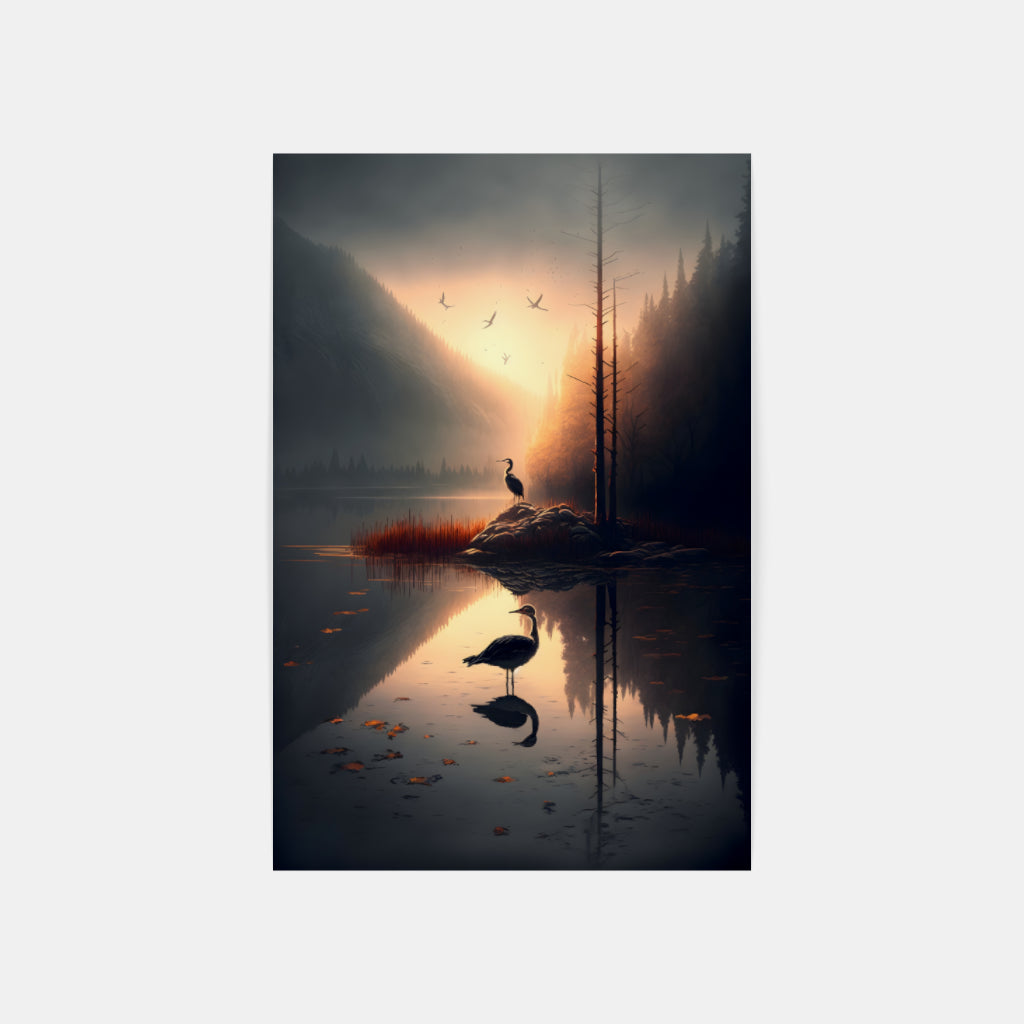 Sunset on River Wall Art Canvas Home Decor Prints Art Wall Pictures