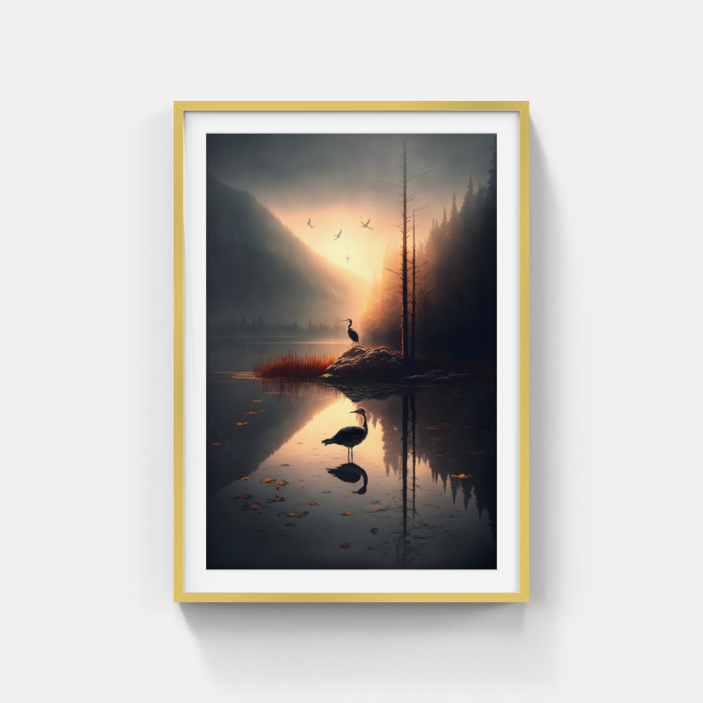 Sunset on River Wall Art Canvas Home Decor Prints Art Wall Pictures