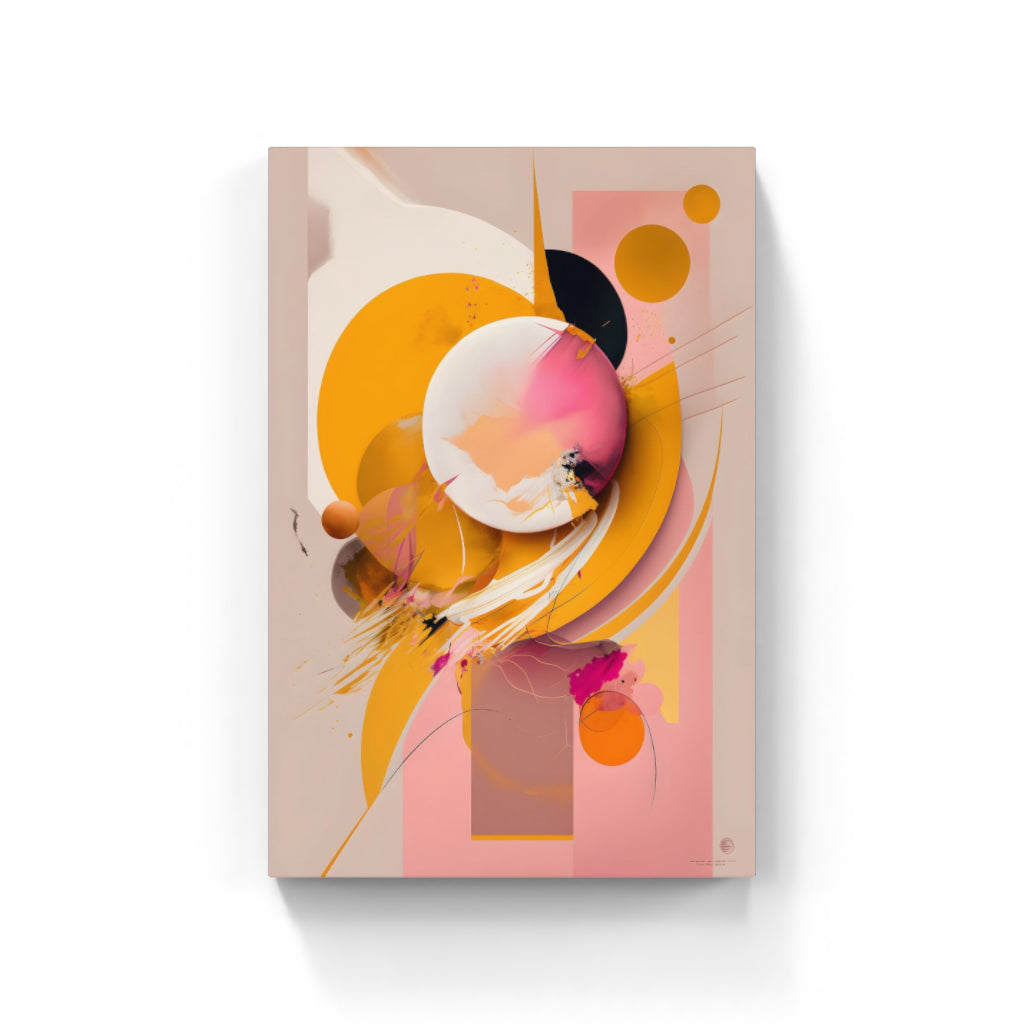 Coral Hues: Pink and Orange Abstract Shapes Wall Art